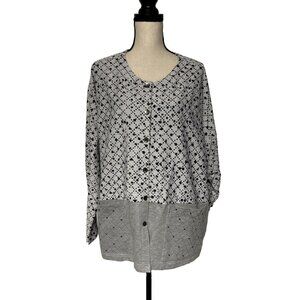 Marketplace Handwork Of India Women’s Long Sleeve Patterned Cotton Top 1W